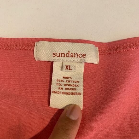 Sundance Top Women XL Extra Large Melon Vanessa Faux Wrap Ruched Bracelet Sleeve - Picture 7 of 9